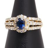 K18YG イエローゴールド サファイア0.70ct ダイヤ0.92ct リング 指輪 レディース 10.5号 【中古】